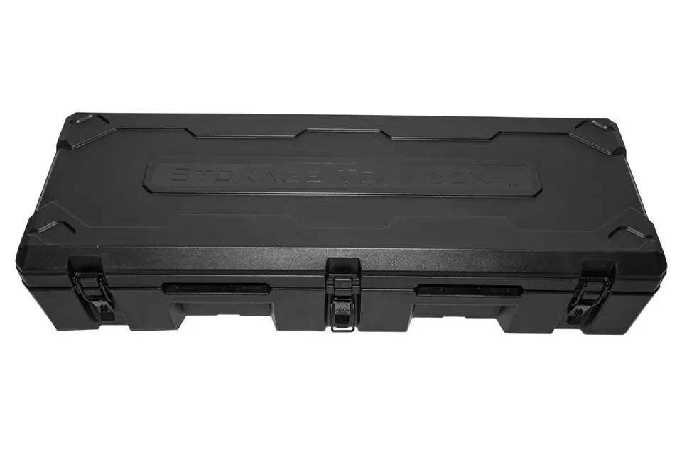 90 LITRE UNIVERSAL TOOL STORAGE CARGO BOX WITH BRAKETS ROOF RAILS RACK 127 CM
